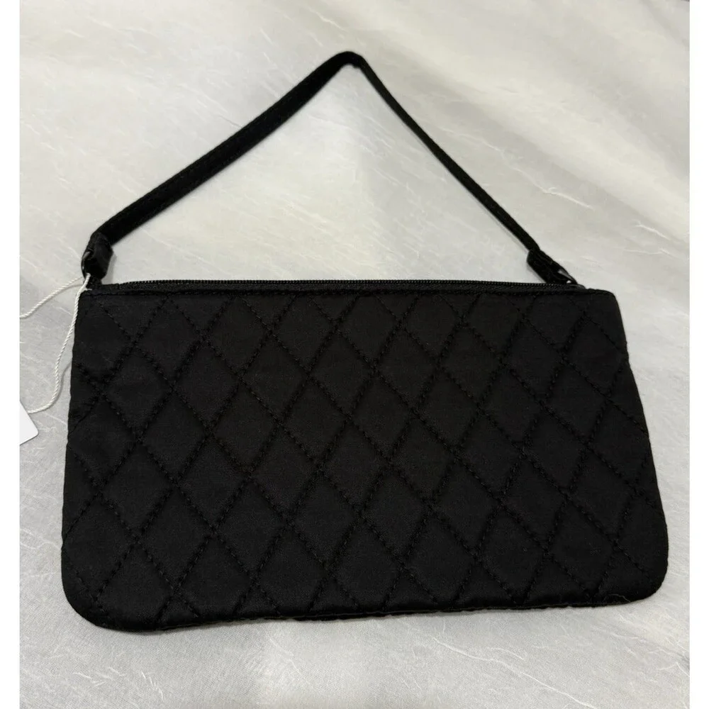 Vera Bradley Moonless Night Essential Zip Wristlet Nylon Quilted Black Brand New - Picture 2 of 7